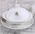 Zhumeng Penglai Lucky Clover Lidded Tea Cup with Saucer Set