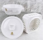 Zhumeng Penglai Double-Handled Lidded Tea Cup with Square Tea Warmer Set - Image 2
